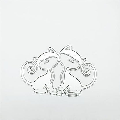Scrapbooking Die-Cuts, Christmas Metal Cutting Dies for Card Making, Paper Craft Punch Template, Background Embossing Stencils, DIY Album Décor (2 Pcs Animal Cat-8.7X6.1cm) - Image 6