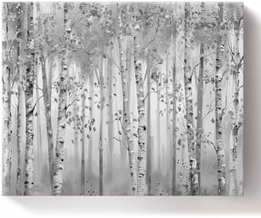 Paint by Number for Adults Beginner Minimalism Grey Forest Painting Art Style DIY Digital Oil Painting by Numbers Picture Drawing On Canvas Framed 12"x16" by Sunteeny