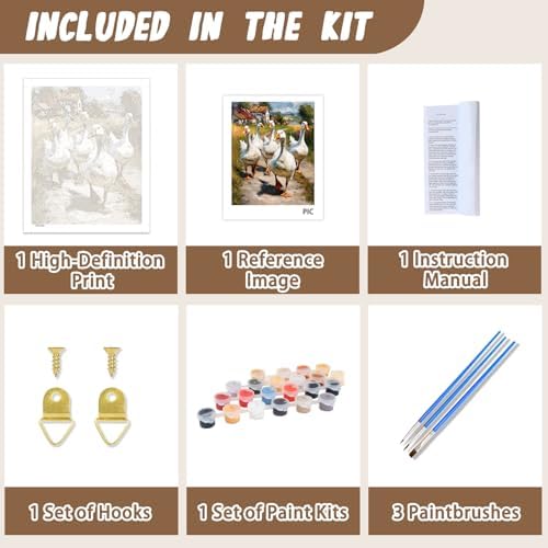 XTCIXAL Paint by Numbers Kit for Adults, Duck, 16X20 Inch - Image 5