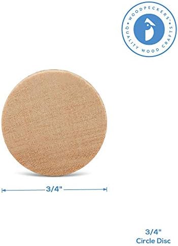 Wood Discs and Blank Tokens for Crafts, 3/4 x 1/8 inch Wooden Coins, Pack of 1000 Unfinished Wood Circles, by Woodpeckers - Image 2