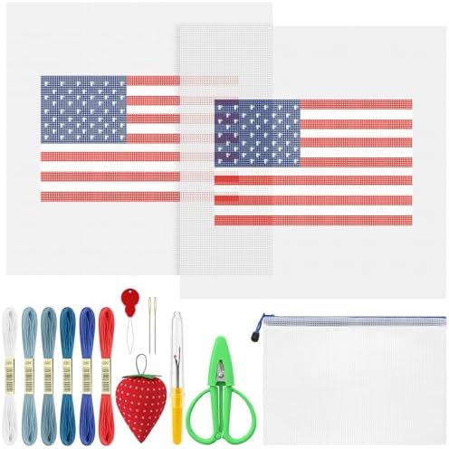 XunYee Needlepoint Canvas Kit, American Flag by XunYee