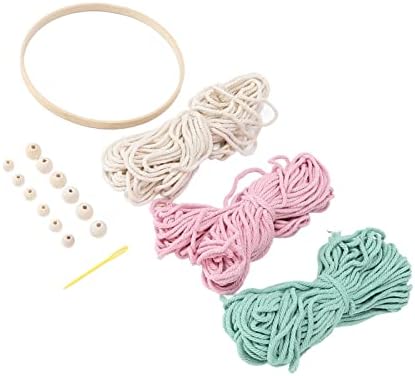 Macrame Kit Bohemian Style, DIY Weaving Material Package for Adults Women, Complete Accessories with Cotton Threads and Bamboo Circle, Relaxing Craft Kits for Home Decoration and S - Image 3