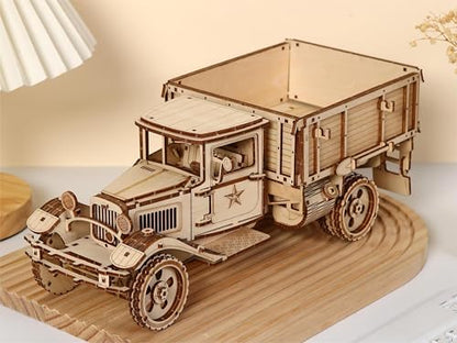 3D Wooden Truck Puzzle, 3D Wooden Puzzle for Adults, DIY Assembly Mechanical Truck Building Kit, Handicraft Wood Car Craft, Birthday for Hobbyist Collectors Family Women Men Age 14+, 246 pcs by Hallisun