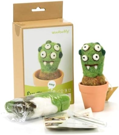 Woolbuddy Needle Felting Starter Kit (Eye Plant) for Beginners with Tool by Woolbuddy