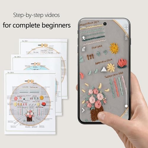 FEIYUENO 3 Pack Simple Patterns Embroidery Kits for Beginners Adults - Image 4