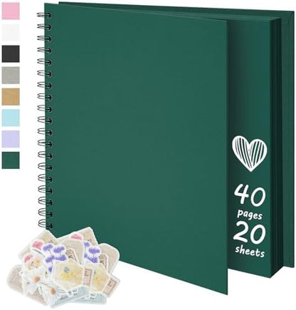 DIY Scrapbook Photo Album,40 Pages,8x8 Inch,Dark Green by Remowith