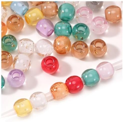 100pcs 12mm Resin Large Hole Beads for Carabiner Bag Charm Keychain by Aoxsie