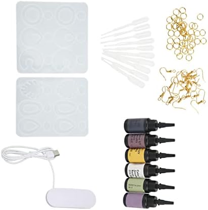 NBZGFD Resin Earring Mold Set with Lamp and Glue, DIY Jewelry Making Kit, Silicone Casting for Earrings Pendants, Includes Ear Hooks Rings for Crafting Unique Gifts - Image 2