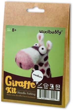 Woolbuddy Needle Felting Starter Kit (Giraffe) for Adults with Tool & Guide - Image 2