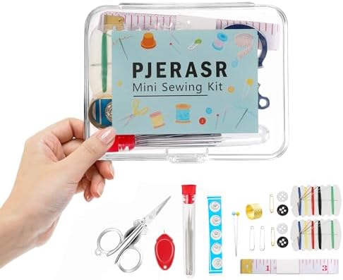 Min Sewing Kit, Travel Sewing Kit with Multi-Color Threads, Scissors, Needles, Buttons, Portable Emergency Sewing Tool Set with Storage Case, Adults Sewing Repair Kit for Craft Supplies by Unknown