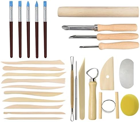 Pottery Tools, 44PCS Ceramic Clay Sculpting Tools Set with Plastic Case, for Beginners Expert Crafts Polymer Clay Club, Dotting, Modeling, Shaping Hobbyists, Artists, by Augernis - Image 4