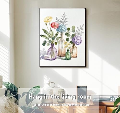 ACANDYL Flower Paint by Numbers Kit for Adults Beginner DIY Painting Kits for Adults Peony Easy Adult Paint by Number Kits on Canvas Eucalptus Leaves Color by Numbers for Gifts Home Decor 16x20 Inch - Image 2