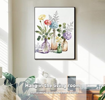 ACANDYL Flower Paint by Numbers Kit for Adults Beginner DIY Painting Kits for Adults Peony Easy Adult Paint by Number Kits on Canvas Eucalptus Leaves Color by Numbers for Gifts Home Decor 16x20 Inch - Image 2