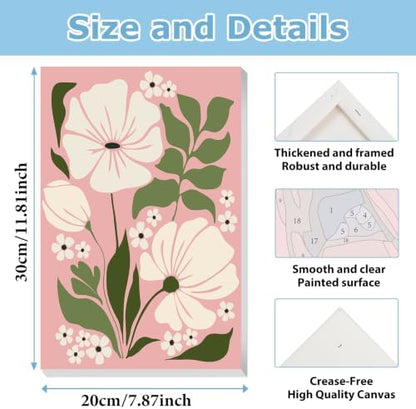 Flower Paint by Number for Adults, Paint by Numbers Kit for Adults 8x12 in - Image 4
