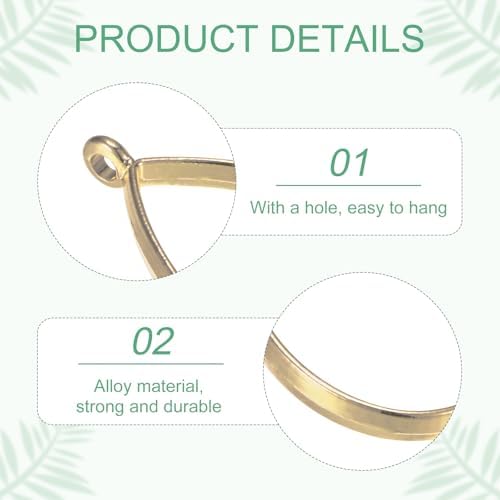 M METERXITY 20-Pack Open Bezels for Resin, Teardrop Shape Open Back Bezel Pendants for Resin Jewelry Making/DIY Earrings Necklace, Alloy Hollow Frame Pendants [Gold Tone] - Image 2