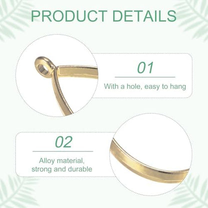 M METERXITY 20-Pack Open Bezels for Resin, Teardrop Shape Open Back Bezel Pendants for Resin Jewelry Making/DIY Earrings Necklace, Alloy Hollow Frame Pendants [Gold Tone] - Image 2