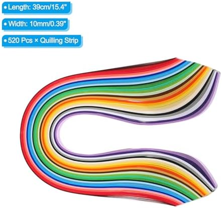 PATIKIL 520pcs Quilling Strips Paper 3/8"(10mm) 39cm Origami Paper Quilling Strip for Art DIY Hand Craft 26 Colors - Image 2