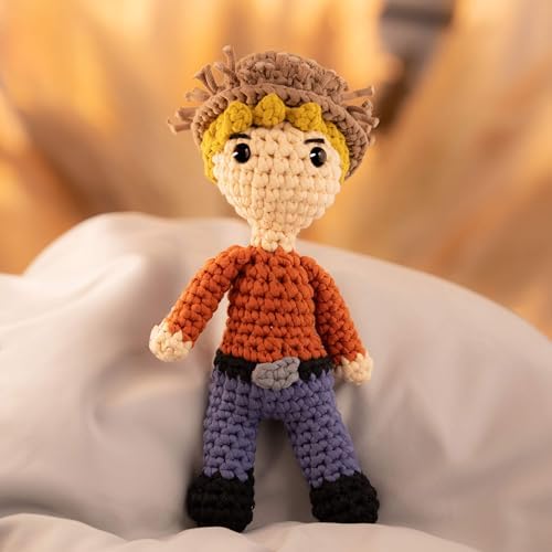 Hearth & Harbor Amigurumi Crochet Kit for Beginners, Learn to Crochet Kits for Adults Beginner with Easy Yarn, Stuffed Crochet Animal Kit with Step-by-Step Video Tutorials – Dixon the Farmer - Image 5