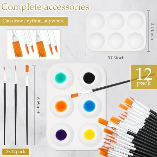 Ctosree 12 Sets Pre Drawn Canvas Kit for Painting,Elegant Lady,8 x 10 in - Image 4