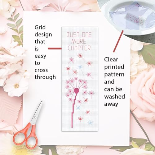 ORIGACH 6 Set Dandelion & Literary Quotes Cross Stitch Bookmark Kit - Image 3