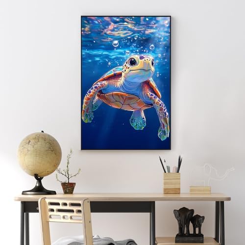 Sea Turtle Framed Paint by Numbers Kit for Adults Beginner & Kids Ages 8-12 - Image 2