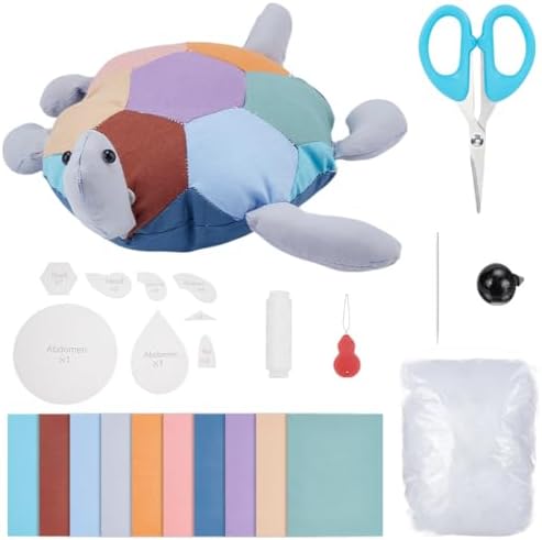 FREEBLOSS 2 Set Turtle Patchwork Pincushion Kit DIY Patchwork Pincushion Sewing Kit Handmade Sewing Crafting Fabric Quilting for Beginners by FreeandCreativeCraftsArt