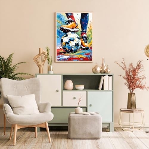 Soccer Paint by Numbers Kit for Adults Sports Paint by Numbers for Adult - Image 2