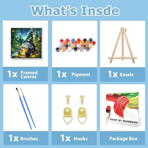 Gnome Paint by Numbers Kit for Adults Beginner, Paint by Numbers 10x10 Inch - Image 4