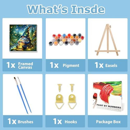 Gnome Paint by Numbers Kit for Adults Beginner, Paint by Numbers 10x10 Inch - Image 4