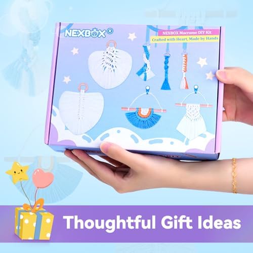 NEXBOX Macrame Kit for Kids & Adults Beginners, DIY Crafts for Girls Age 6-8 8-12 Year Old, Gifts Ideas for Birthday & Christmas - Colorful 3mm Cord - Image 6