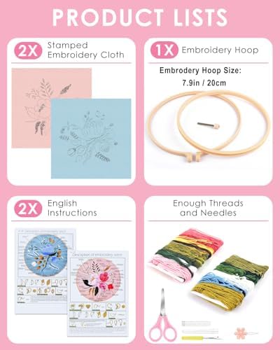TINDTOP Embroidery Kit for Adult, Flower Embroidery Kit for Beginners - Image 2