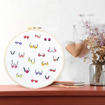 Crafmanoe Flowers Embroidery Kits for Beginners Adults, Hand Embroidery Starters Kits, Stamped Cross Stitch Kits DIY Needlepoint Kits for Beginners Adults, Embroidery Hoop, Thread and Video Tutorial - Image 7