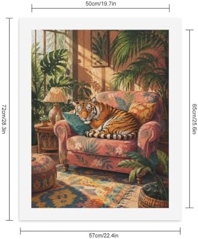 Bozfoxa Paint by Numbers Kit for Adults Beginner Tropical Tiger Sofa - Image 2