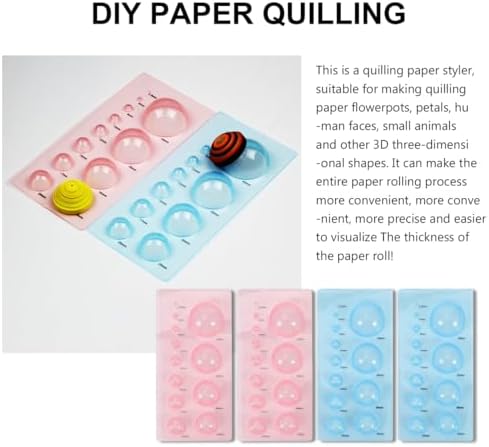 EXCEART Paper Quilling Tools Set 4pcs Quilling Mold Half Sphere Moulds for 3D Paper Crafts Lightweight Dome Shape Tool for Flowers Dolls Little Animal Models DIY Projects - Image 3