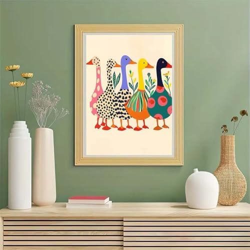 GEMOUJ Duck Paint by Numbers Kits for Adult,Colorful Duck Paint by Numbers Kit for Adults Beginners, DIY Animal Acrylic Painting on Canvas for Adult, Home Wall Decor 16 x 20 inch - Image 2