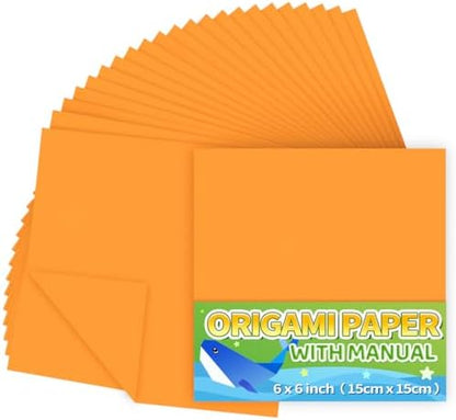 Praisebank Orange Origami Paper, 220pcs 6x6 inch, Double Sided Color, Origami Paper Kit for Crafts, Origami Kit. by Praisebank