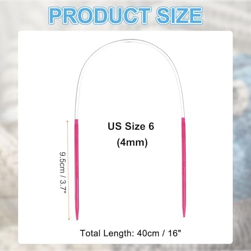HARFINGTON Size US 6 (4mm) Plastic Circular Knitting Needles 16 Inch(40cm) Round Knitting Needle for Handmade Projects DIY Weave - Image 2