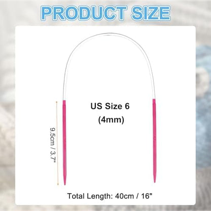 HARFINGTON Size US 6 (4mm) Plastic Circular Knitting Needles 16 Inch(40cm) Round Knitting Needle for Handmade Projects DIY Weave - Image 2