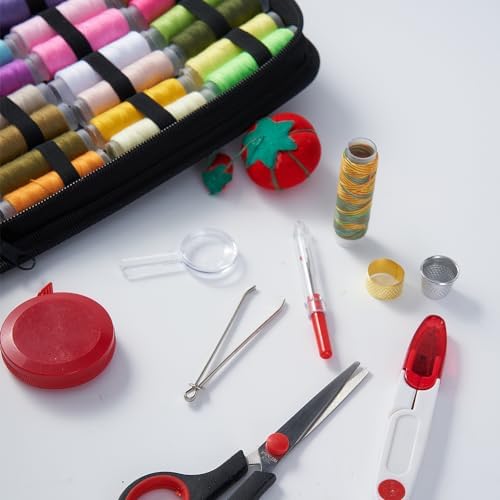 TYRRHHIR Sewing Kit with 229 Pieces, Scissors, Needles and Accessories for Travel Home Beginners, Supplies Accessories with Scissors, Needles, Measure etc (L), 125PC - Image 5