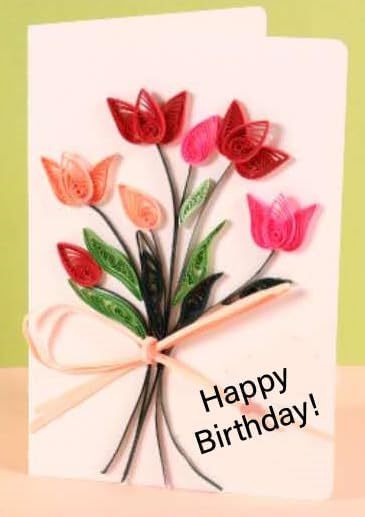 Wizardi Greeting Card Making Kit. Tulips Flowers DIY Quilling Kit F07M3-5-FL10 by Wizardi