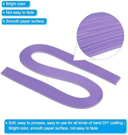 PATIKIL 240pcs Quilling Strips Paper 1/8"(3mm) 21"(54cm) Origami Paper Quilling Strip for Art DIY Hand Craft Christmas, Light Purple - Image 3