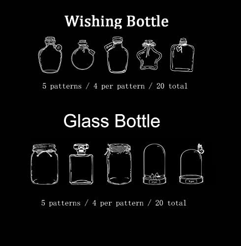 40PC Large Size Bookmark, Flower Page Clips Bookmarks, Children Gifts Handmade DIY Transparent Beautiful Flower Page, Glass Bottle Wishing Bottle Stickerr - Image 2