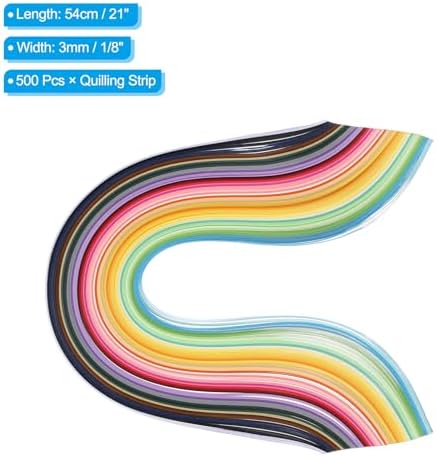 PATIKIL 500pcs Quilling Paper Strips Paper Flowers Quilling Kits 1/8"(3mm) Origami Paper for Adults Beginner Art Craft, 21"(54cm) 50 Colors - Image 2