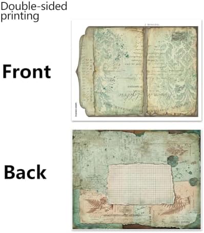 Vintage Librairie Notes Junk Journal Folio Kit, Vintage Scrapbook DIY Handcraft Supplies, Creative Mini Folder & Booklet Making Set for Handmade Art Projects - Image 3