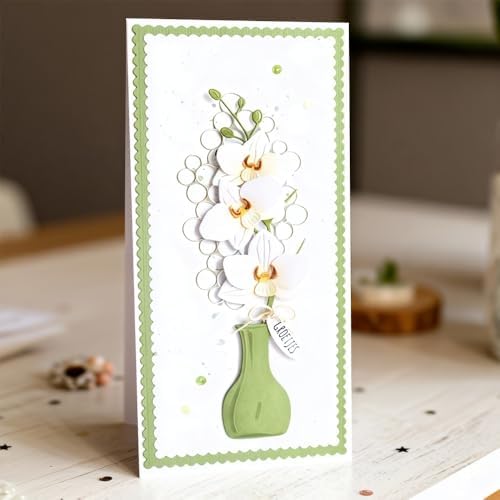 Lapoo Flowers Cutting Die for Scrapbooking - Durable Metal Cutting Die for DIY Scrapbook Photo Album Decorative Paper Card, Metal Card Making Supplies (Flowers in The Vase 4.3 x 4.3 in) - Image 2