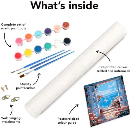 YarnMate Scenery Paint by Numbers for Adults,Landscape Beach Paint by Number for Adults Beginner,Easy Acrylic Paint by Number on Canvas for Relax and Home Wall Decor 16X20 Inch (Without Frame) - Image 5
