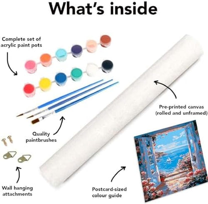 YarnMate Scenery Paint by Numbers for Adults,Landscape Beach Paint by Number for Adults Beginner,Easy Acrylic Paint by Number on Canvas for Relax and Home Wall Decor 16X20 Inch (Without Frame) - Image 5