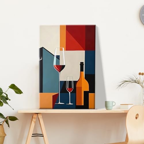 JOOZ Paint by Numbers Kit for Adults with Frame Wine Glass, 8x12 Inch - Image 4