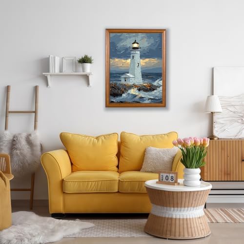 Mosaflare Lighthouse Paint by Numbers for Adults Beginner 12X16 inch - Image 3