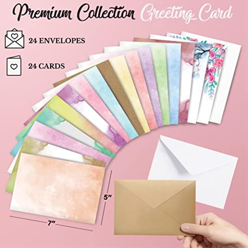 Card Making Kits For Adults And Kids- 24 Blank Greeting Cards And Envelopes With Supplies And Stamp Set- Giftable DIY Greeting Card Set- Happy Birthday Holiday Baby Shower Congratulations Thank You - Image 2